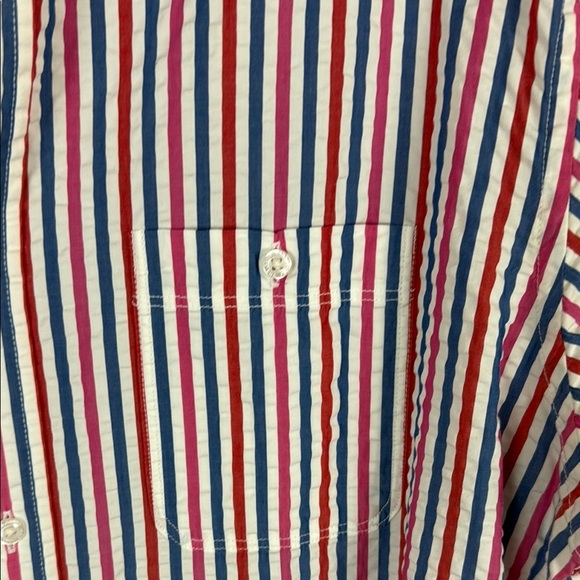 Lands' End Men's Casual Red and Blue Button Down Shirt Size 16-16.5" - Picture 6 of 9